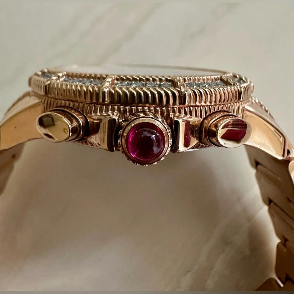 Judith Ripka Rose Gold Chronograph Watch with New Battery - Picture 4 of 6